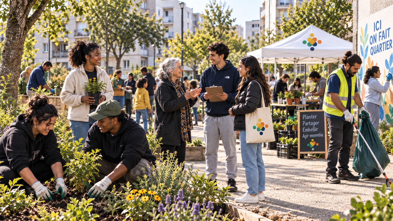 Habitants engagés dans une action collective de terrain